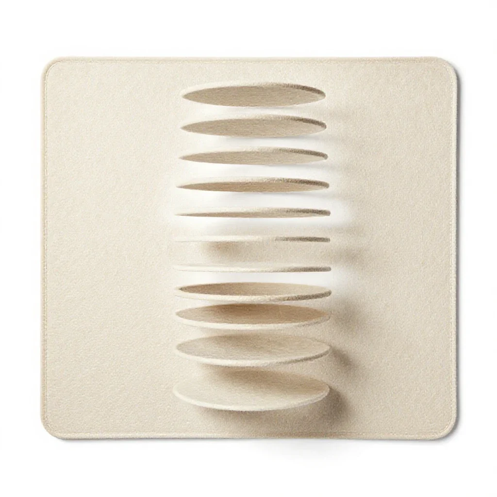 Felt desk mat isolated on a white background