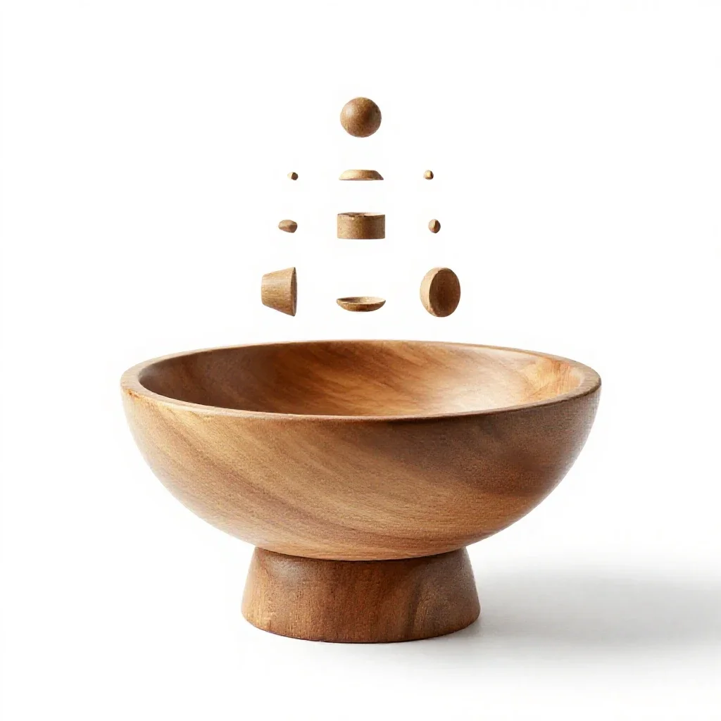Footed fruit bowl isolated on a white background