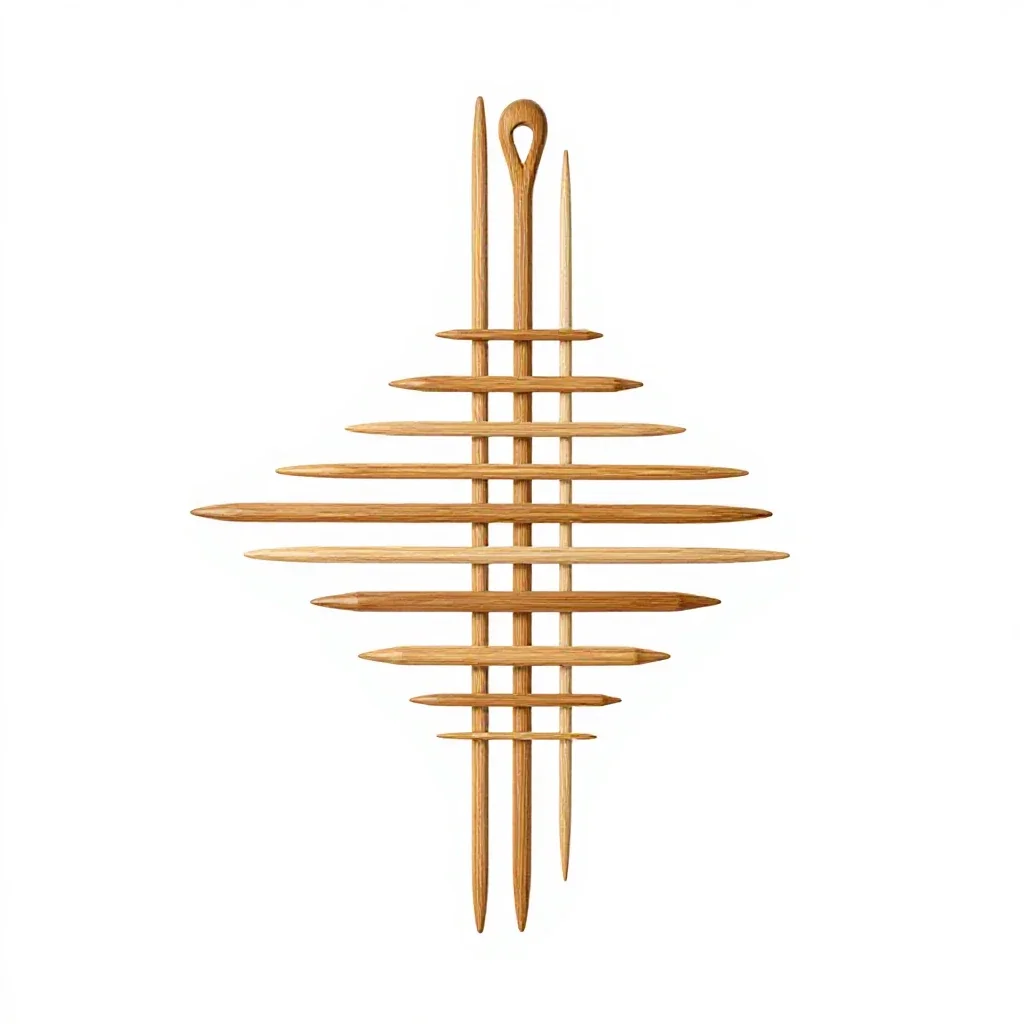 Knitting needle set isolated on a white background