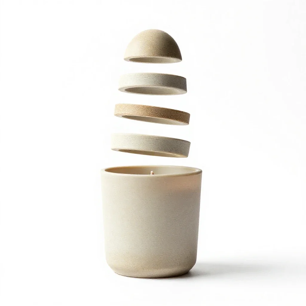 Scented candle in a vessel isolated on a white background