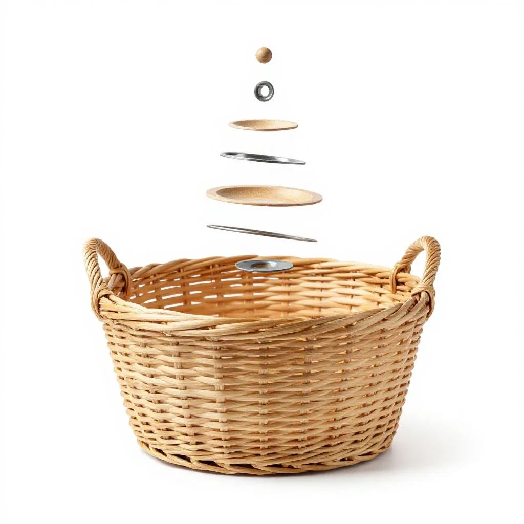 Sewing basket isolated on a white background