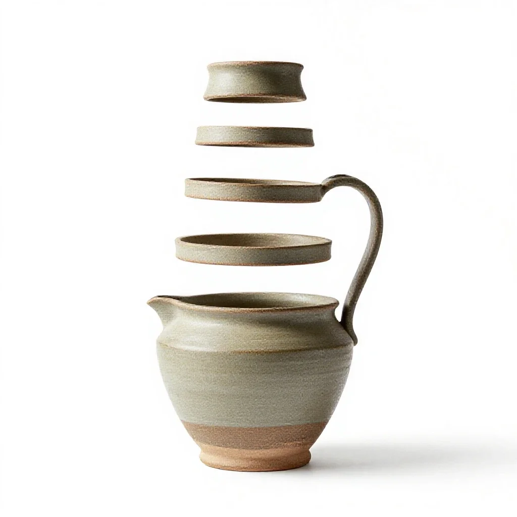 Stoneware jug isolated on a white background