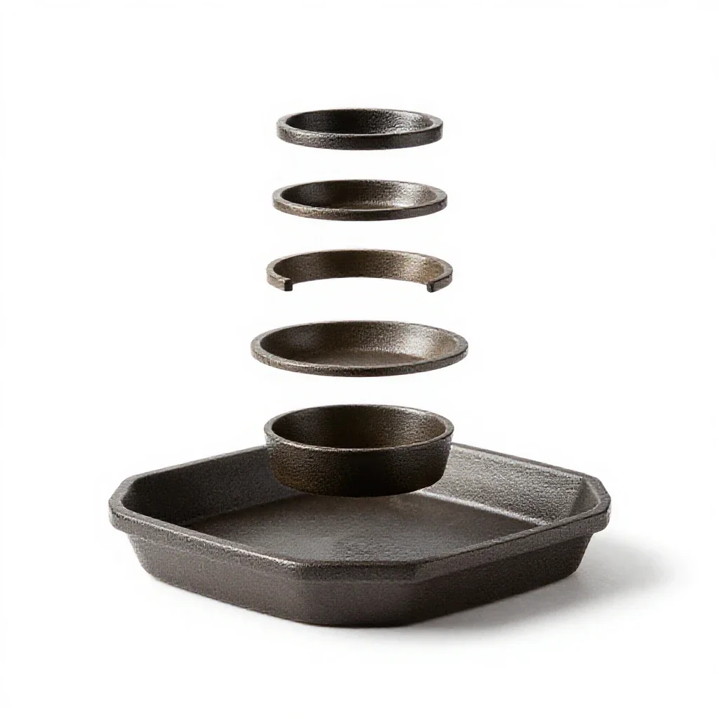 Trivet in cast iron isolated on a white background