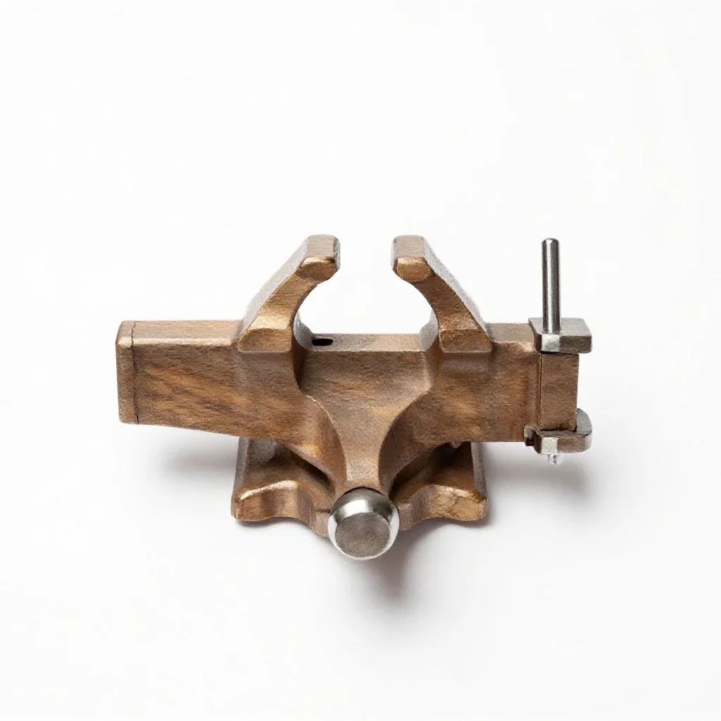 Benchtop vise isolated on a white background