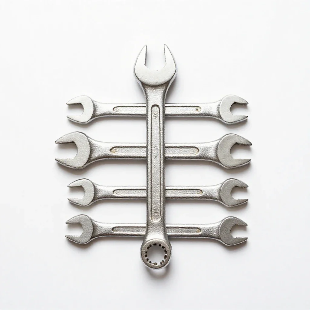Socket wrench set in a case isolated on a white background