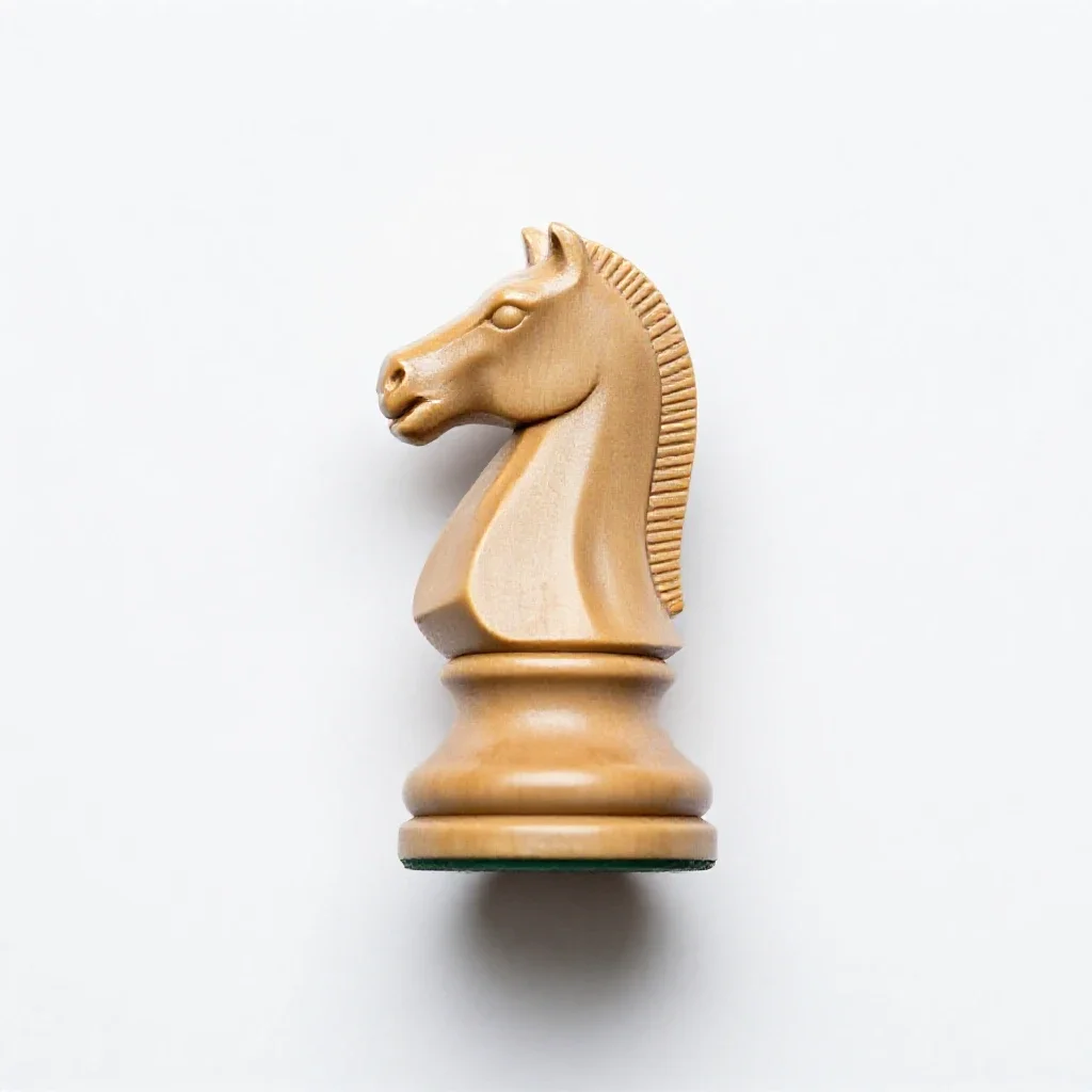 Chess knight piece isolated on a white background