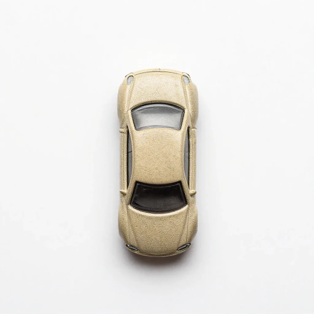 Die-cast toy car isolated on a white background