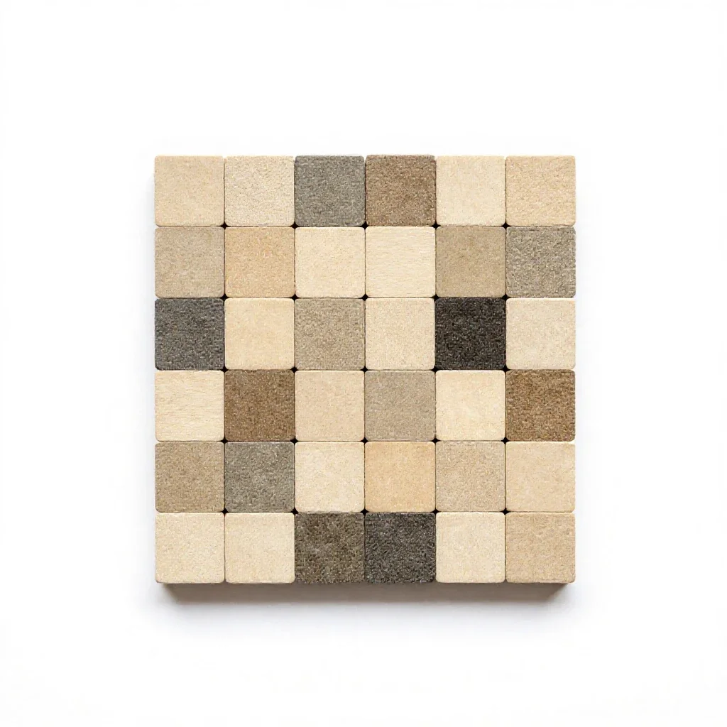 Magnetic tile set isolated on a white background