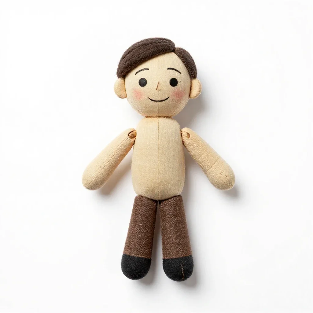 Marionette puppet isolated on a white background