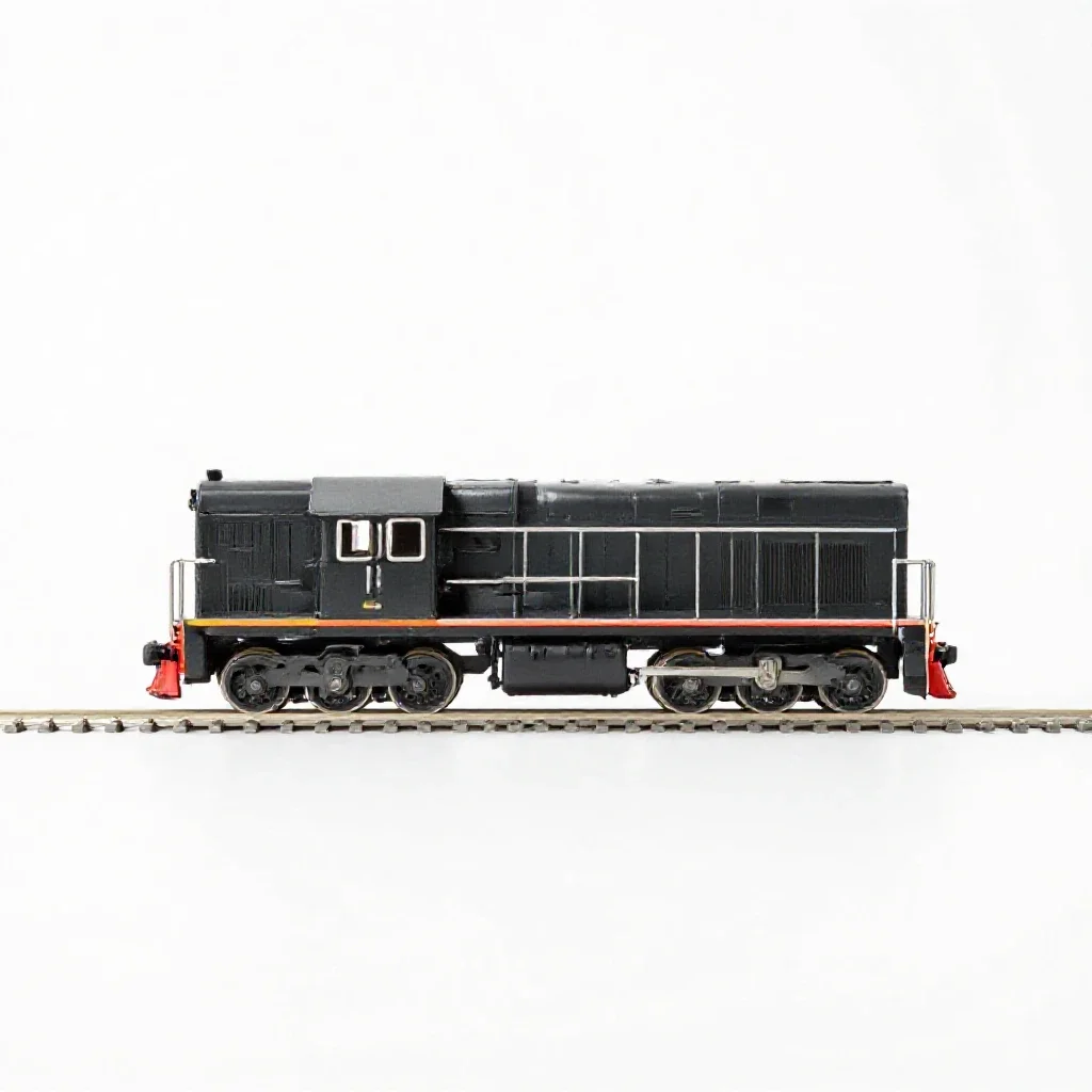 Model train locomotive isolated on a white background