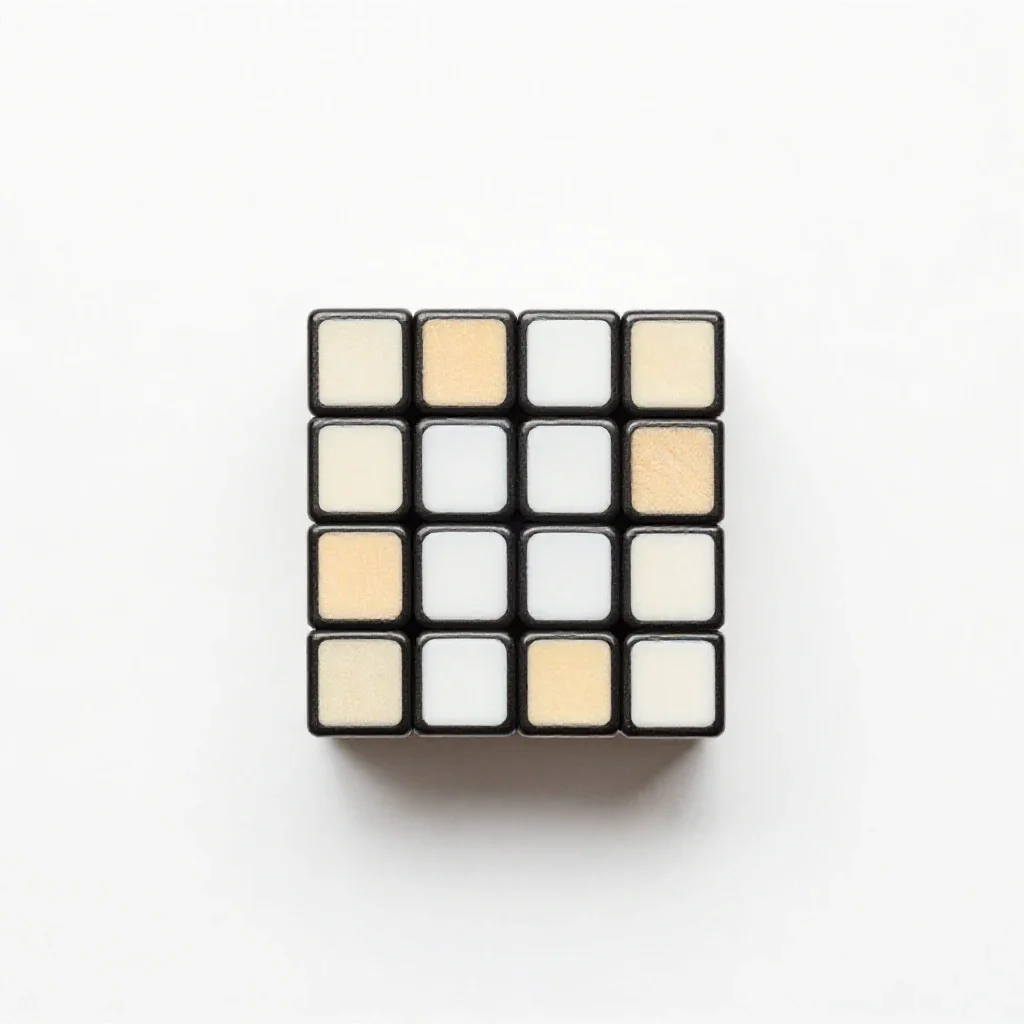 Rubik style twisty puzzle isolated on a white background