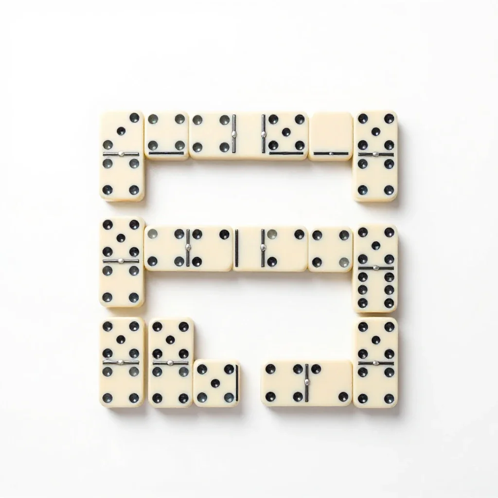 Set of dominoes isolated on a white background