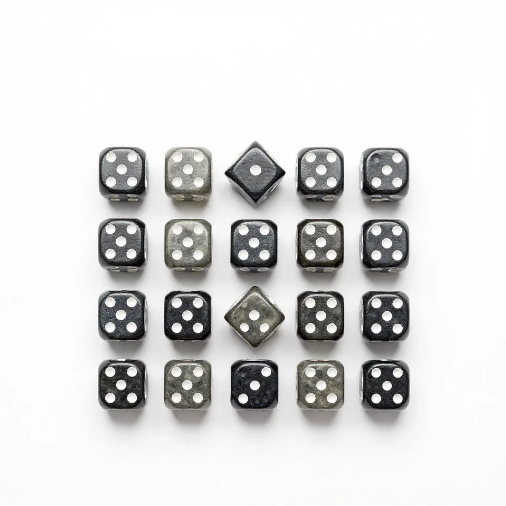 Set of polyhedral dice isolated on a white background