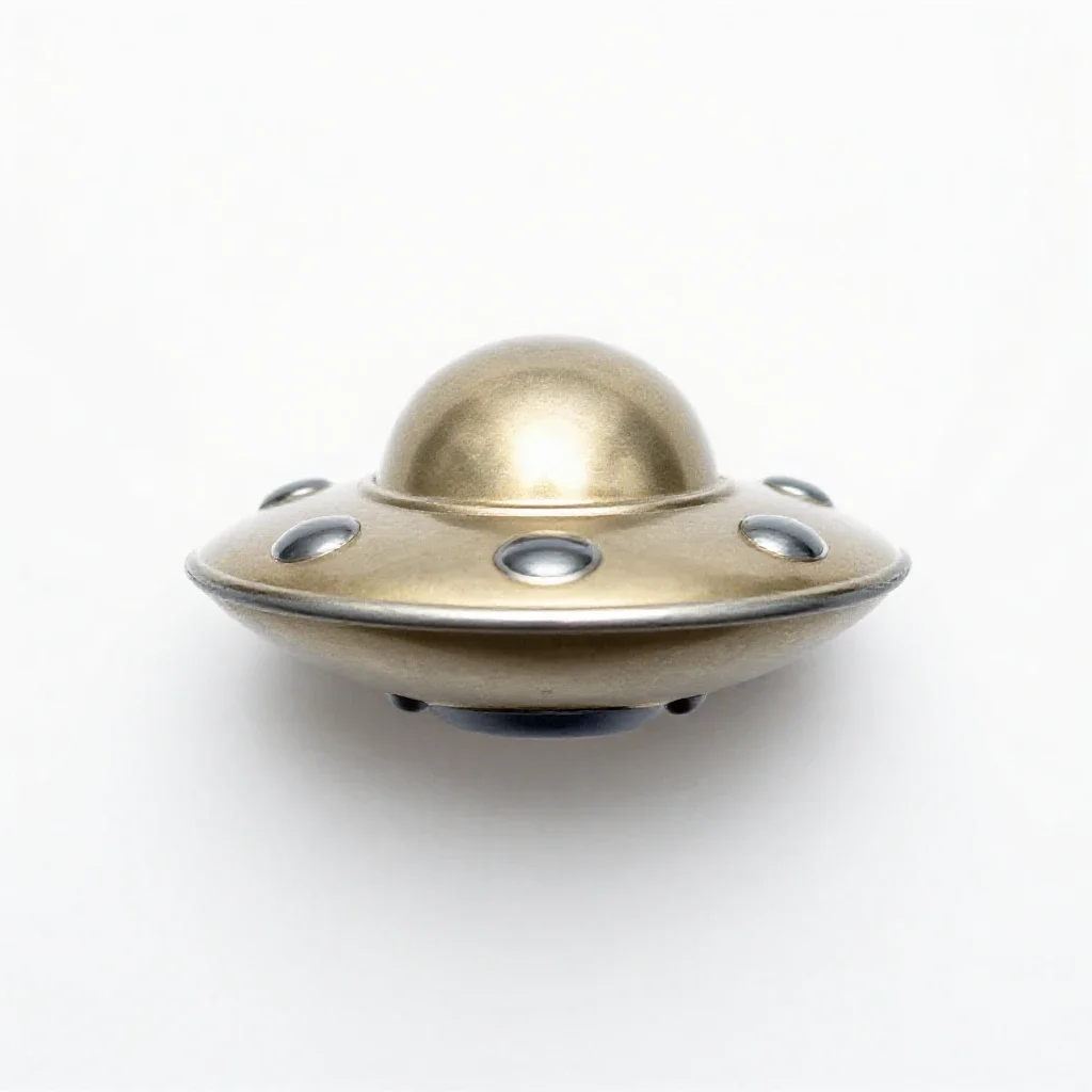 Tin ufo toy isolated on a white background