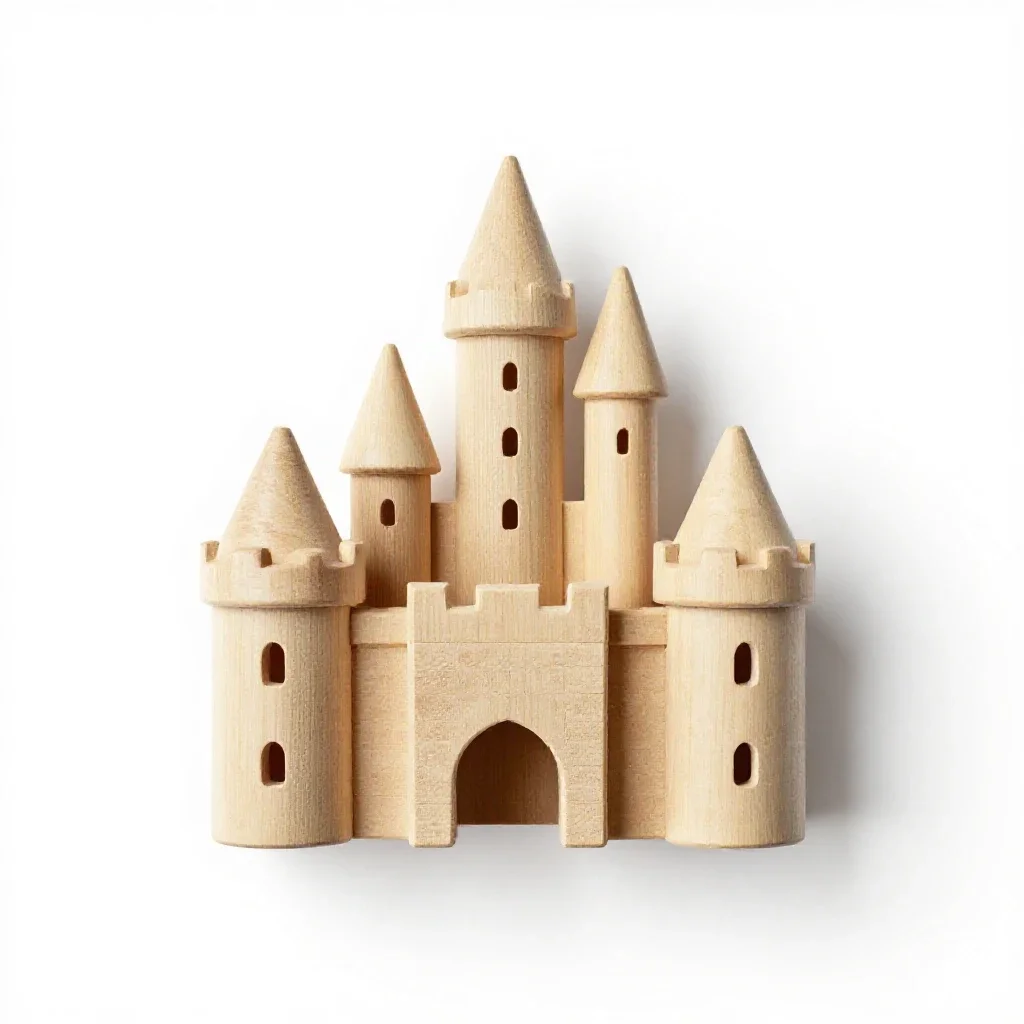 Toy castle isolated on a white background