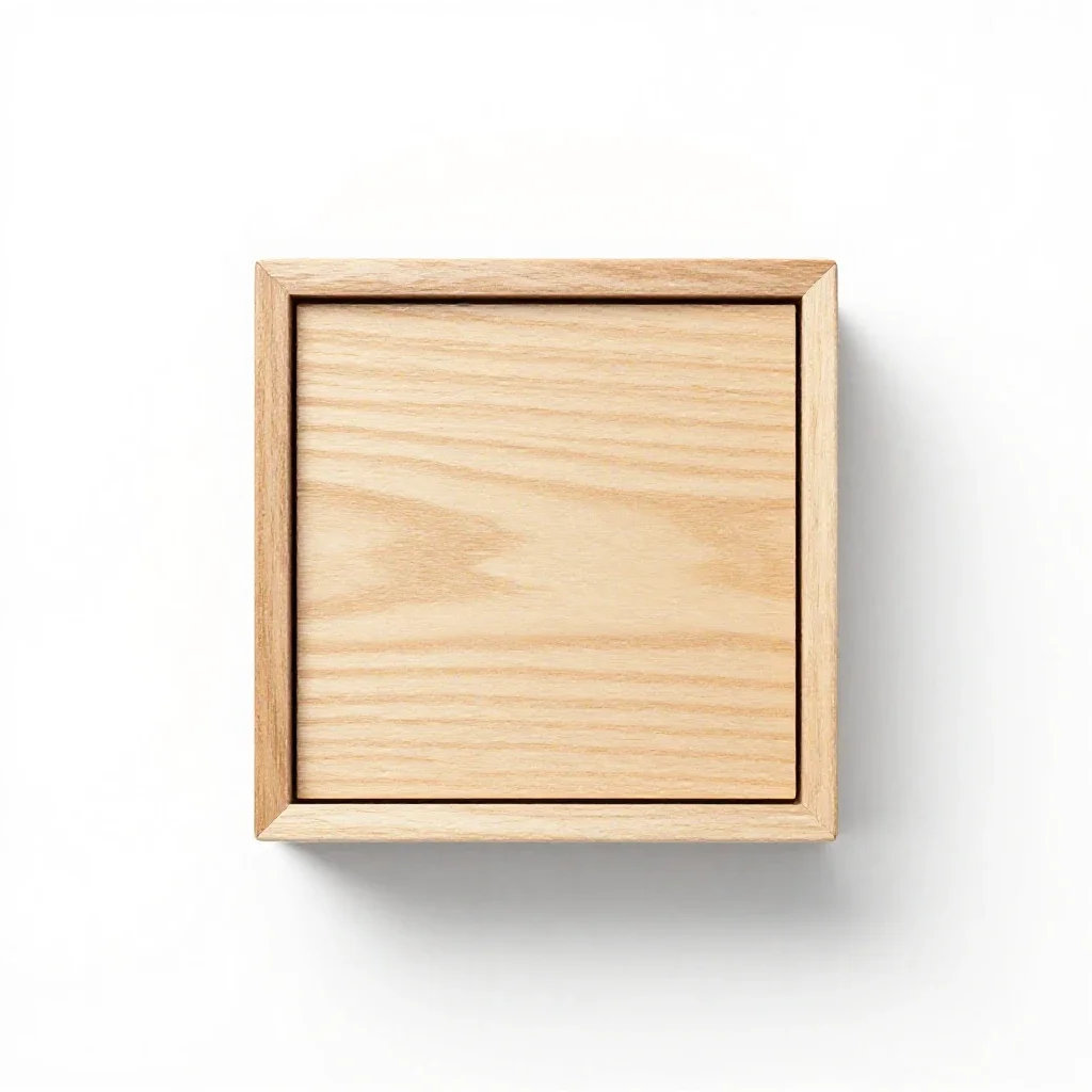 Wooden puzzle box isolated on a white background