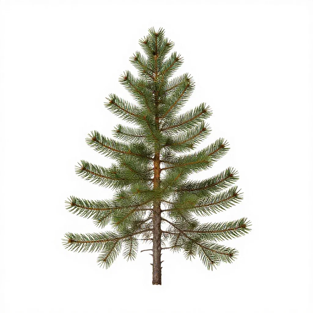 Douglas fir isolated on a white background