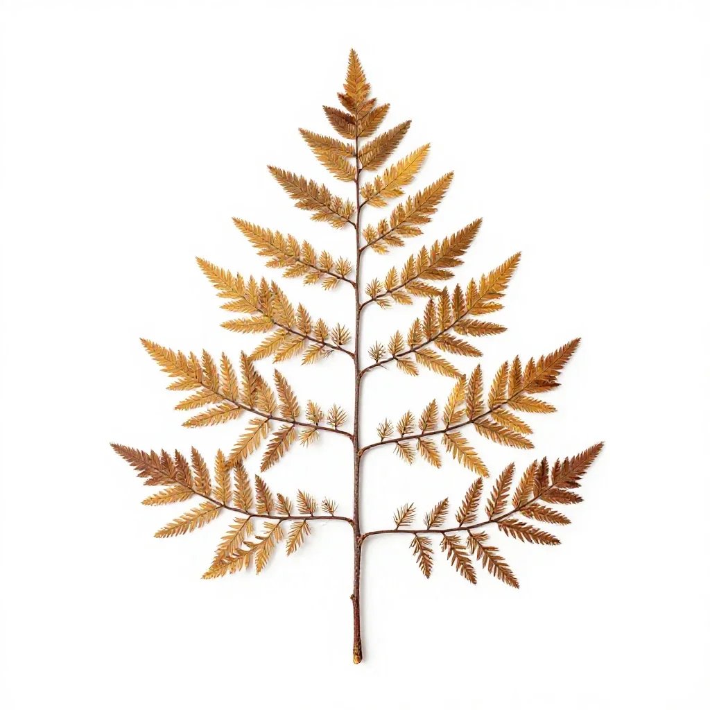 Larch in autumn isolated on a white background