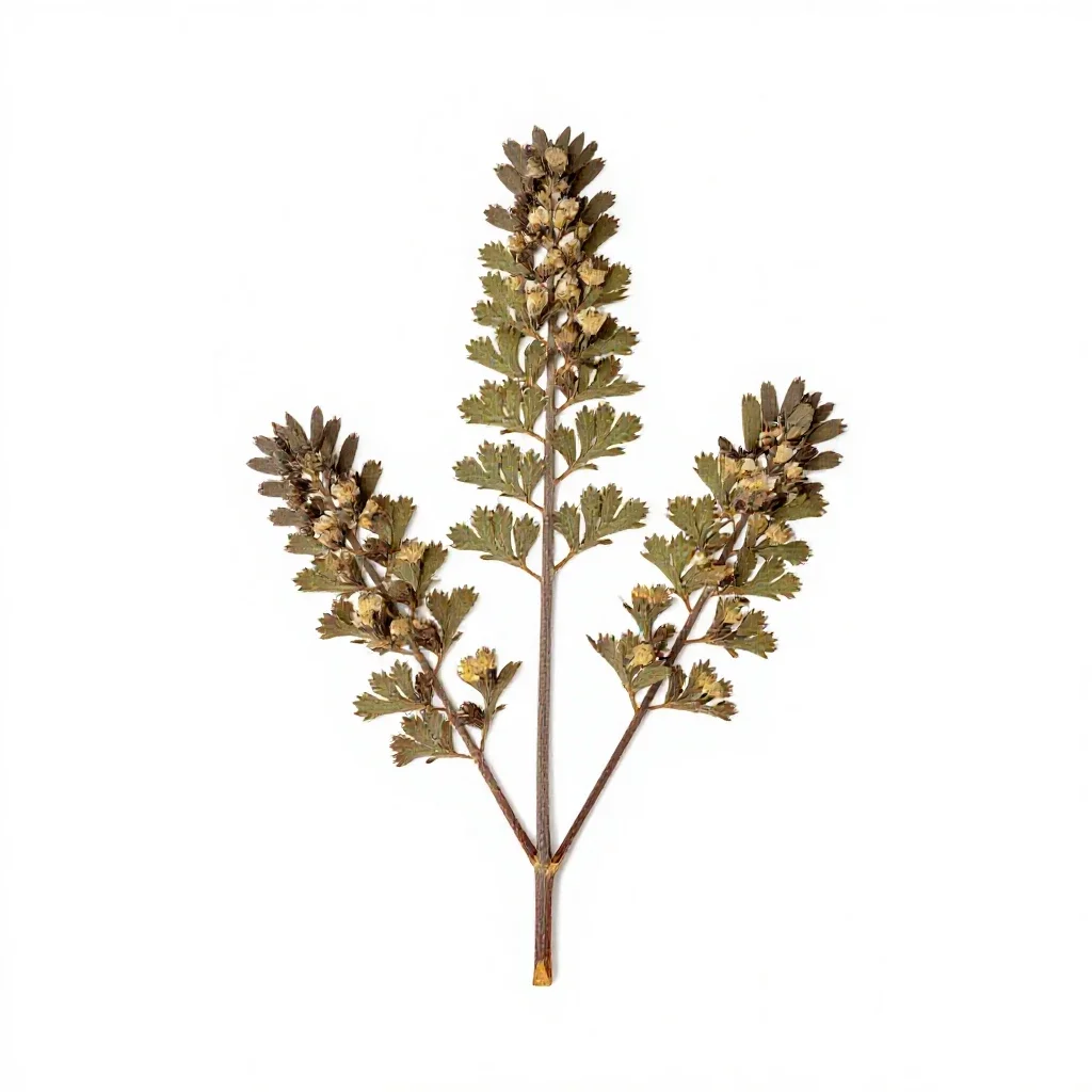 Manuka in bloom isolated on a white background
