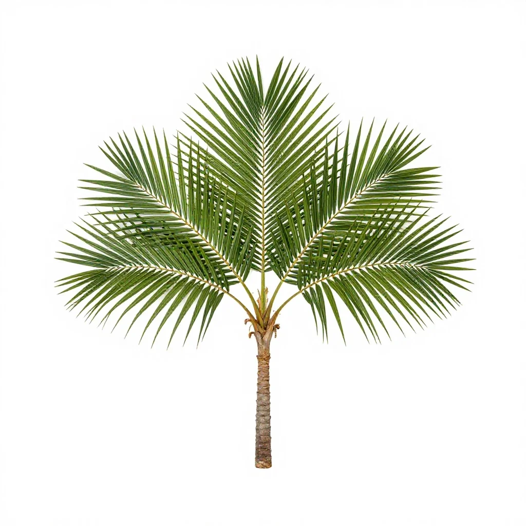 Nikau palm isolated on a white background