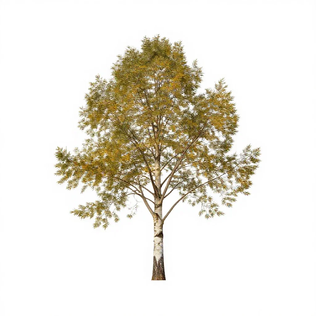 Paperbark tree isolated on a white background