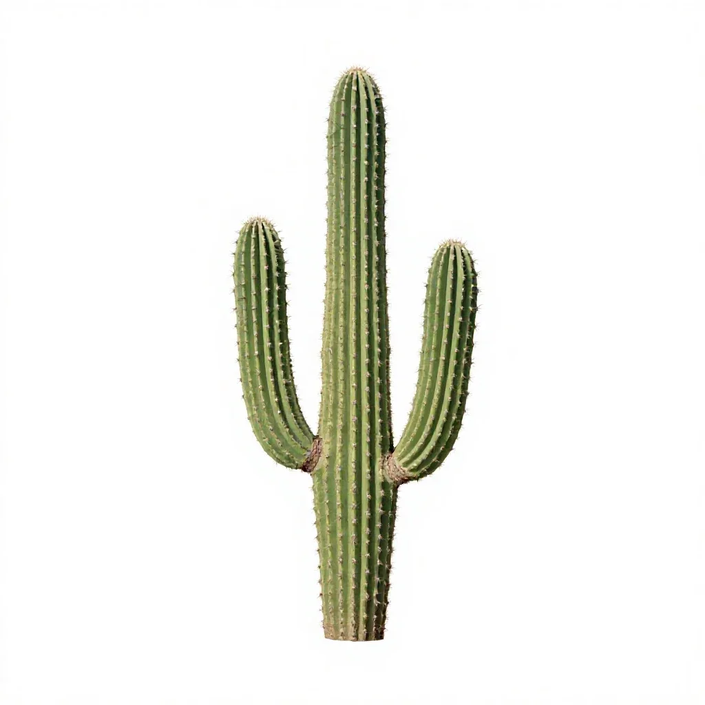 Saguaro cactus isolated on a white background