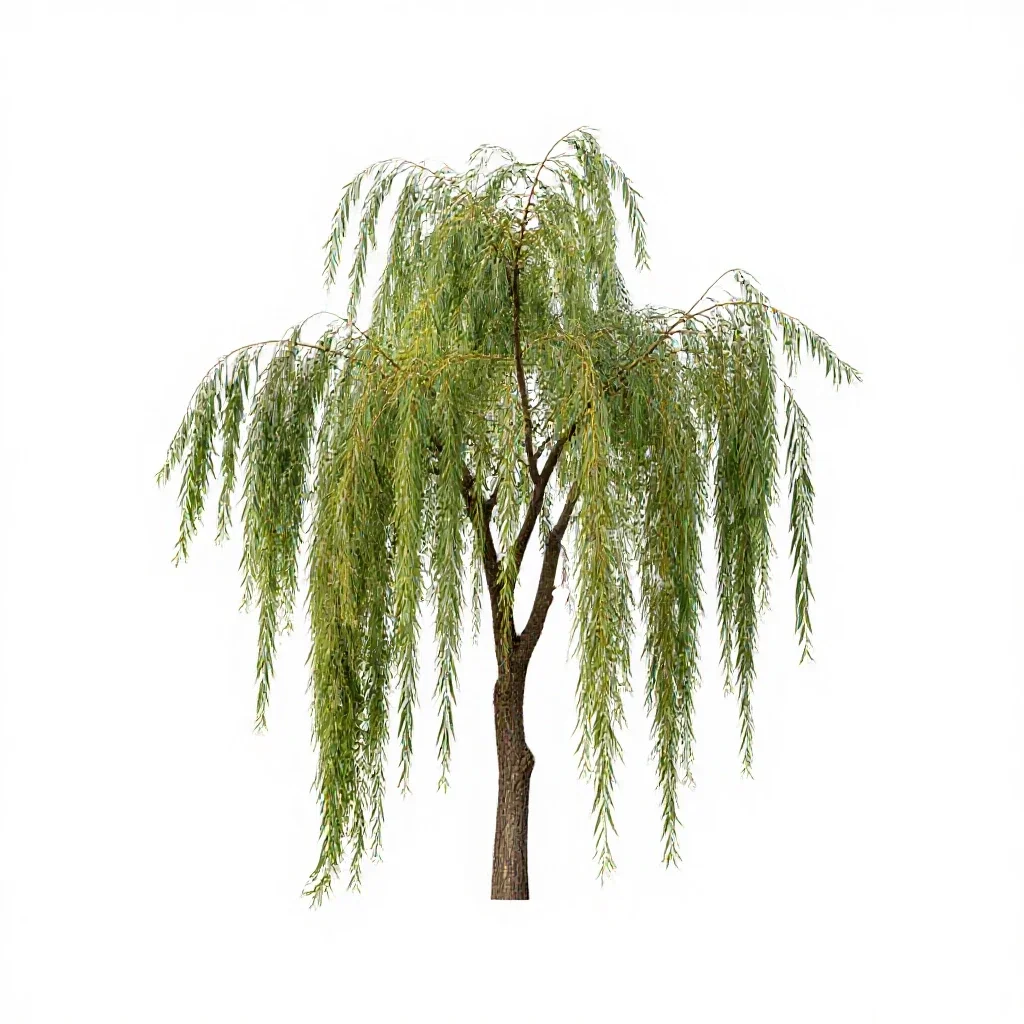 Weeping willow isolated on a white background