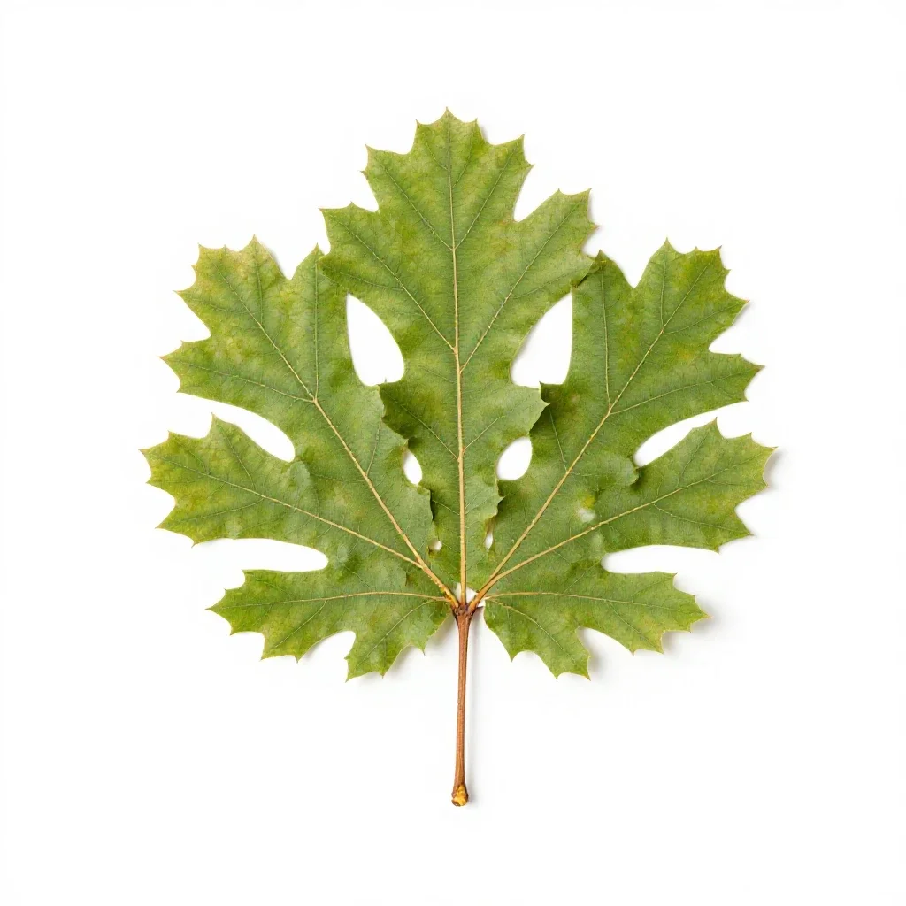 English oak in full leaf isolated on a white background