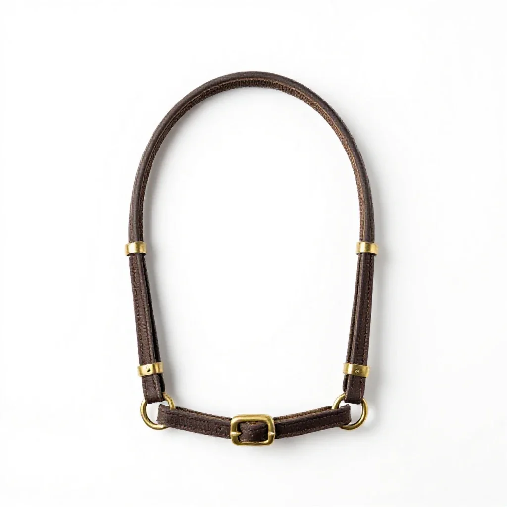 Bridle with brass fittings isolated on a white background