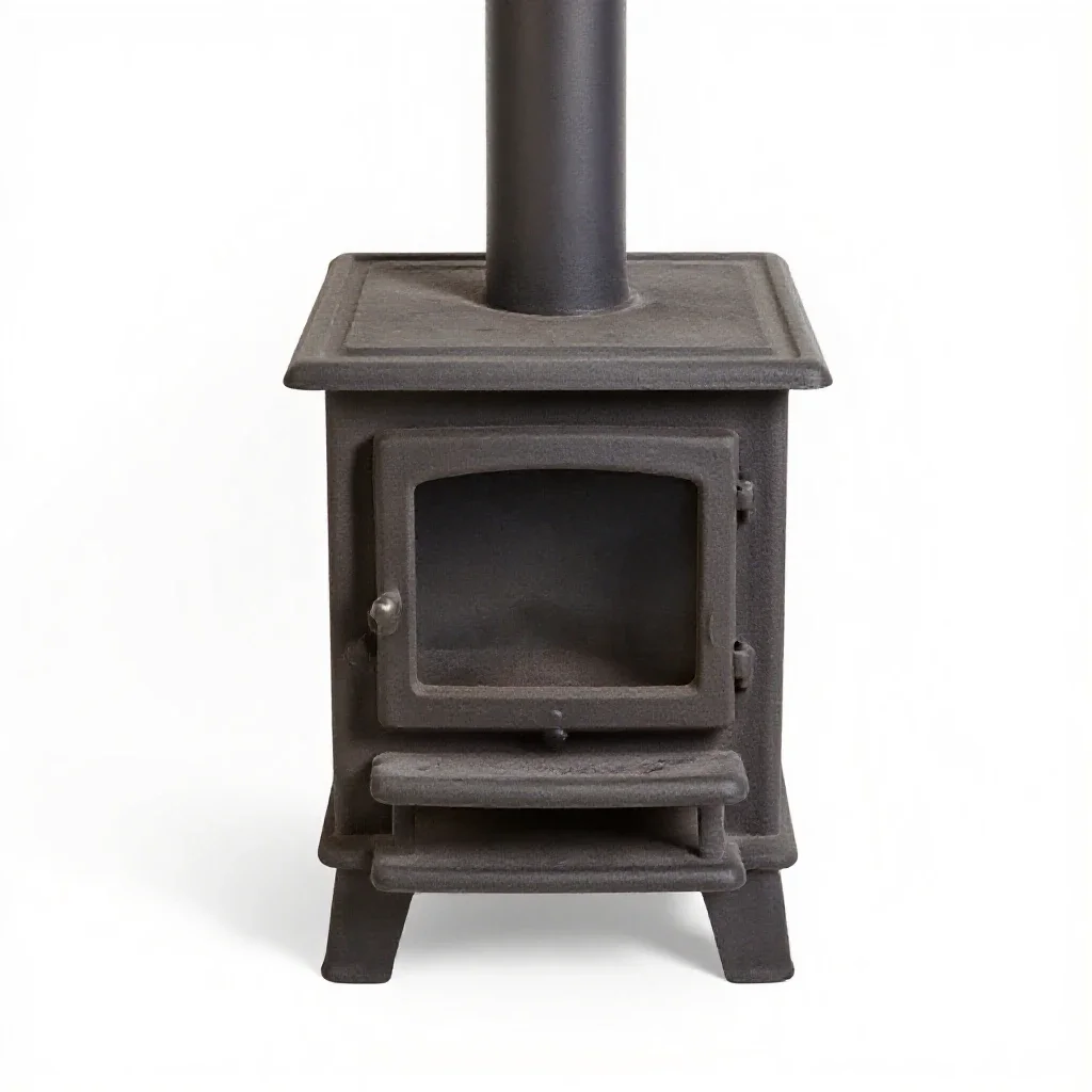 Cast iron stove isolated on a white background