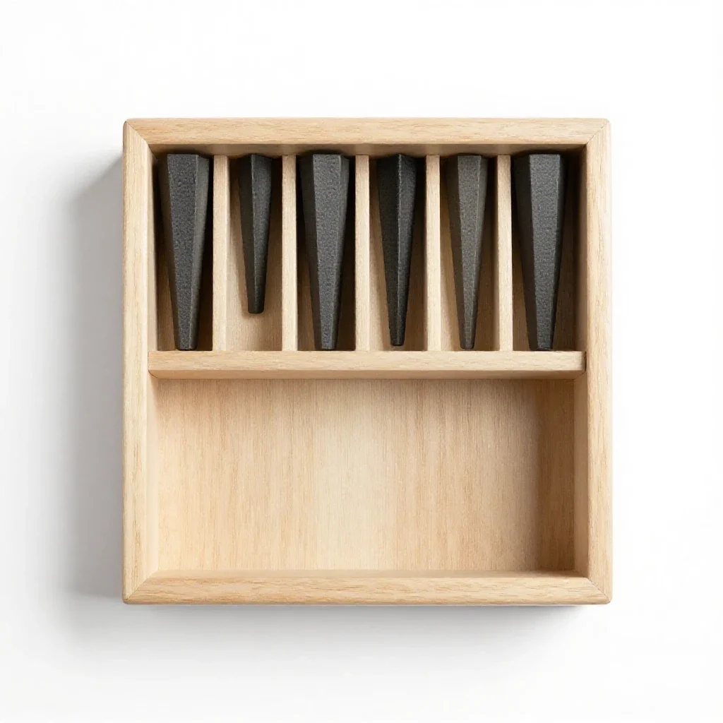 Linotype slug tray isolated on a white background