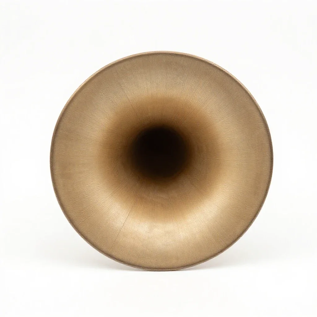 Phonograph with a horn isolated on a white background