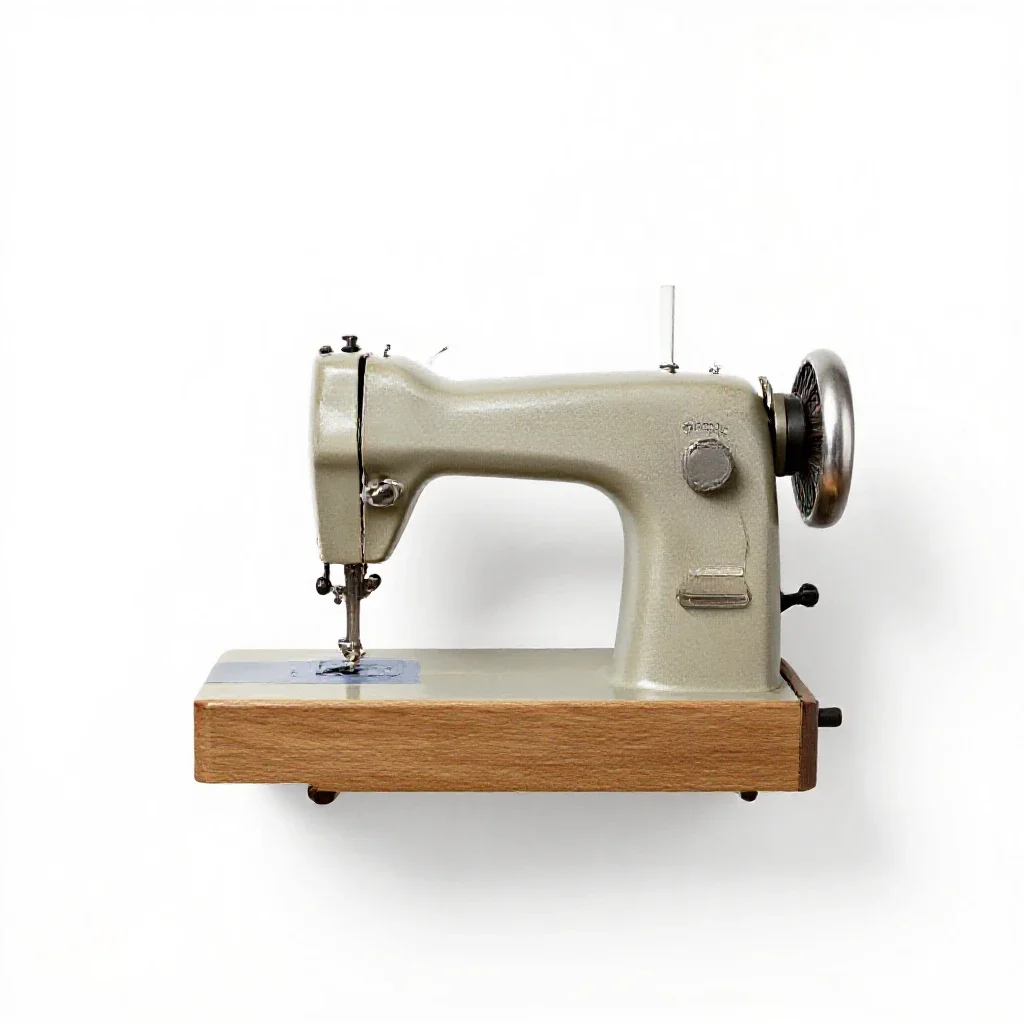 Treadle sewing machine isolated on a white background