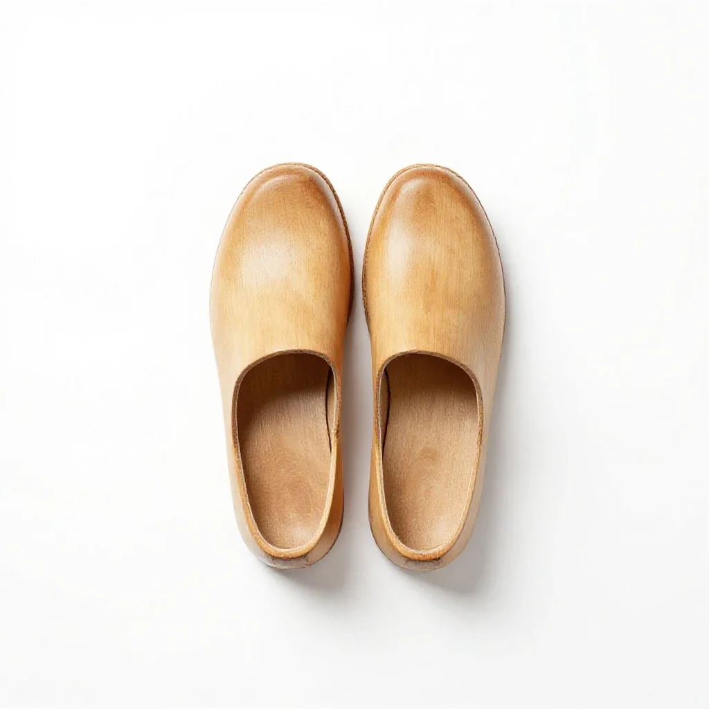 Wooden shoe last isolated on a white background