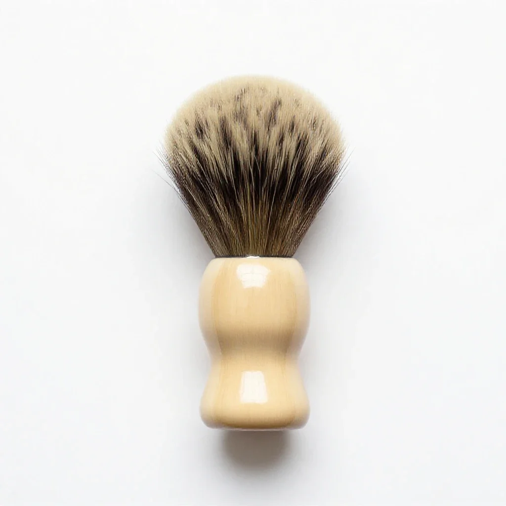 Badger shaving brush isolated on a white background