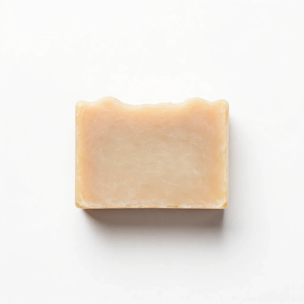 Bar of handmade soap isolated on a white background