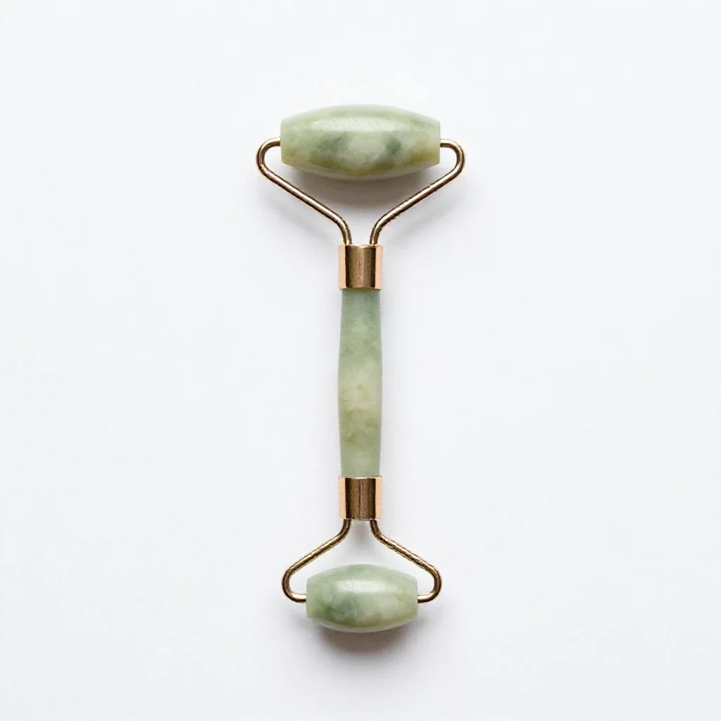 Jade facial roller isolated on a white background