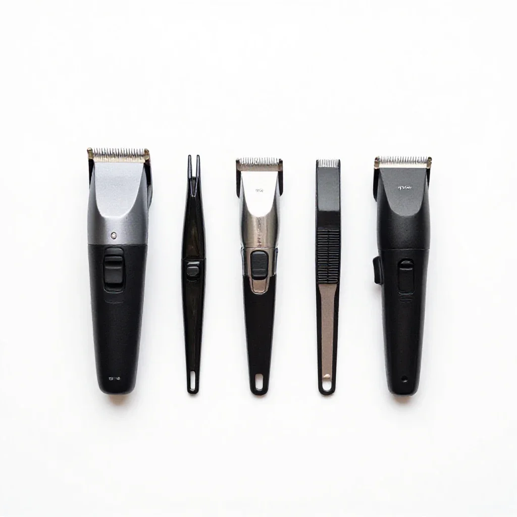 Set of hair clippers isolated on a white background