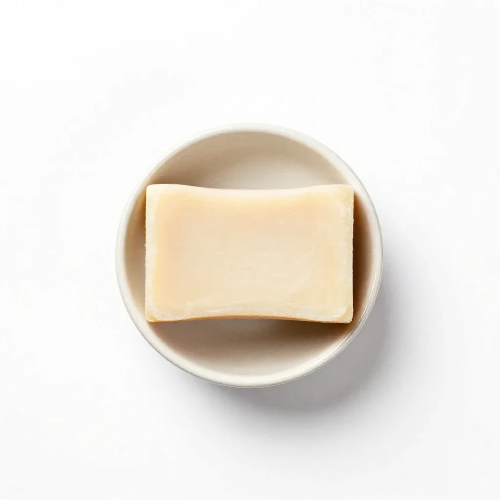 Shaving soap in a bowl isolated on a white background