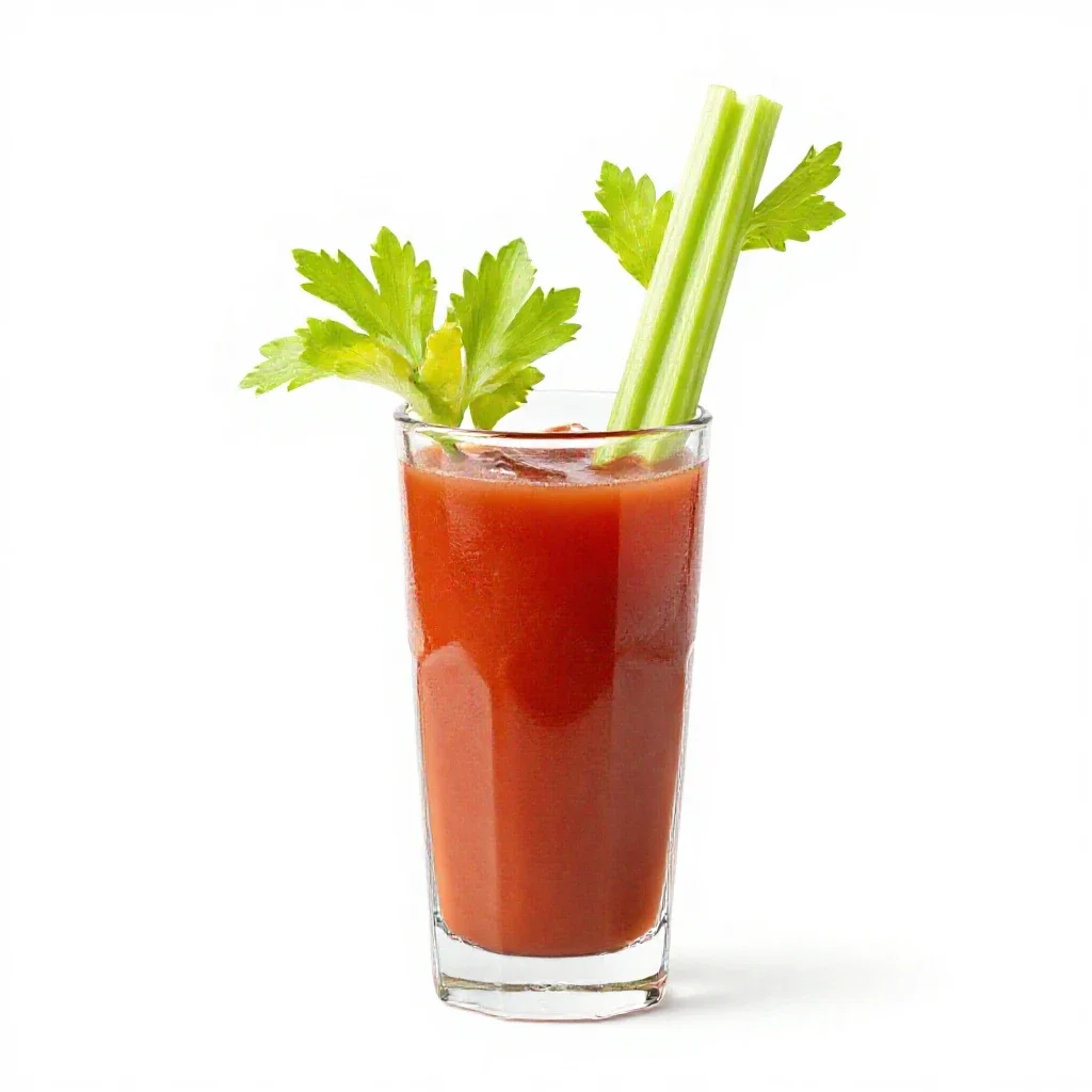 Bloody mary with a celery stalk isolated on a white background