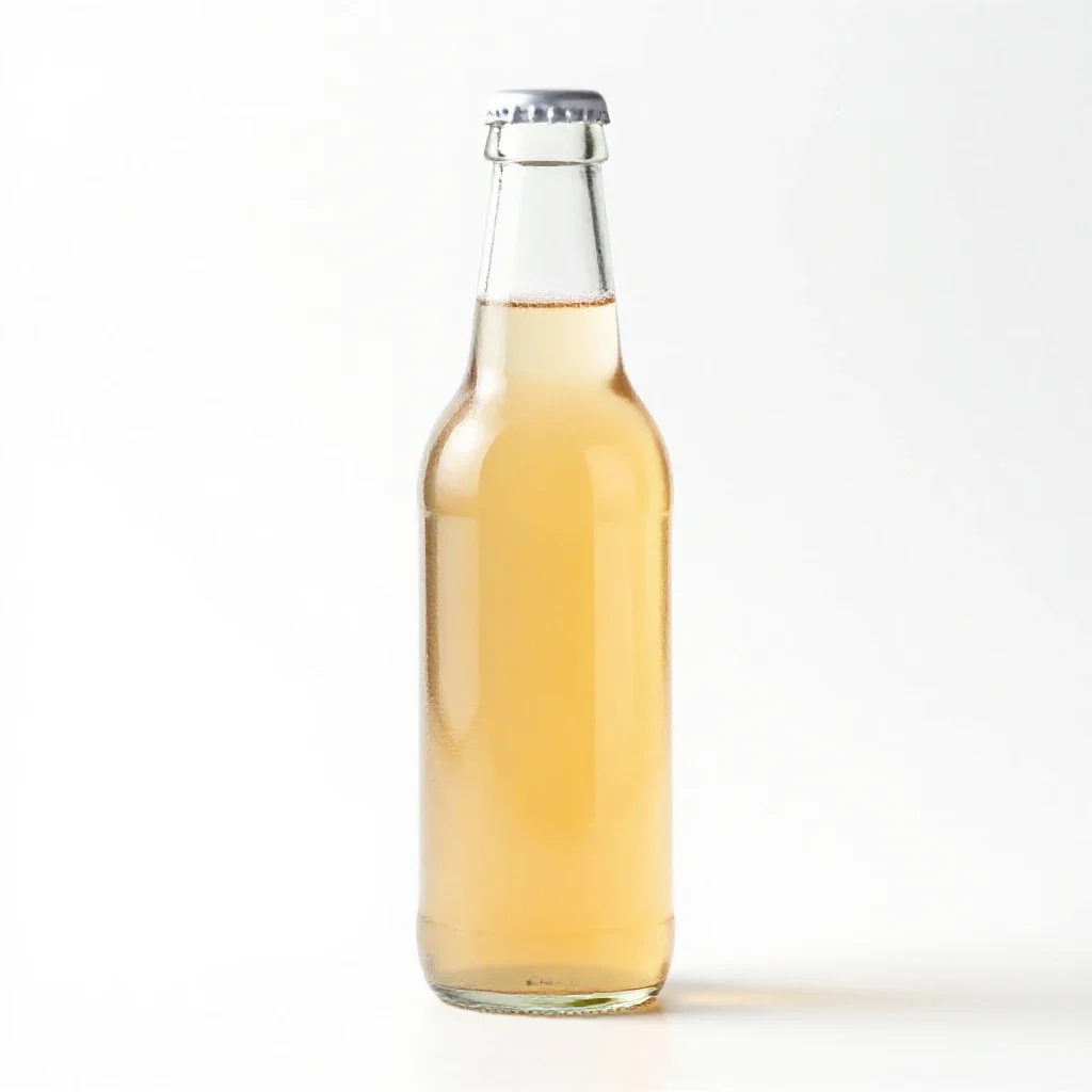 Bottle of kombucha isolated on a white background