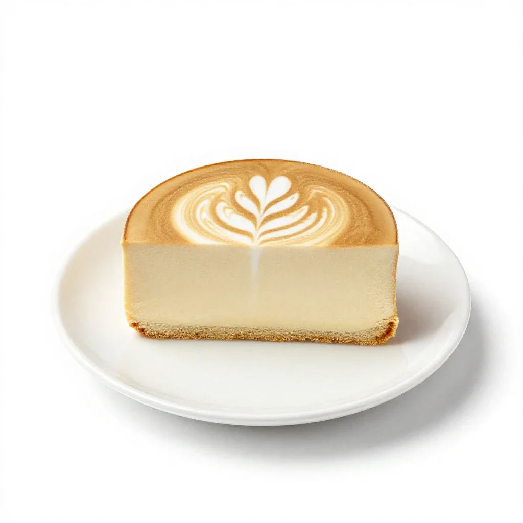 Flat white with latte art isolated on a white background