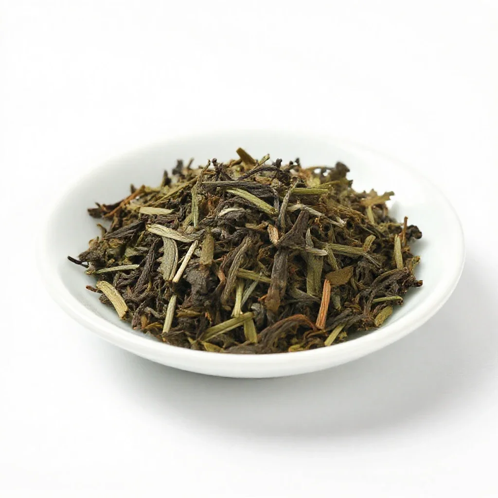 Genmaicha in a kyusu isolated on a white background