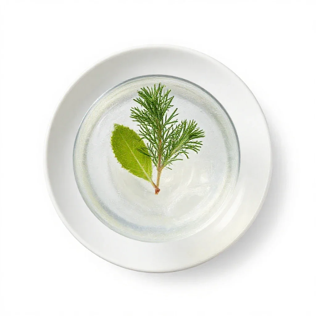 Gin and tonic with botanicals isolated on a white background