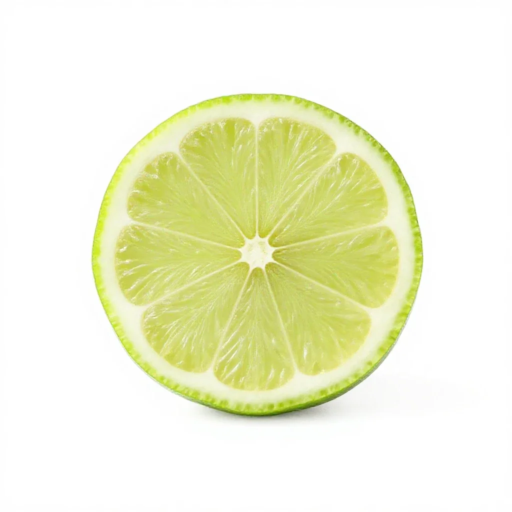 Ginger beer with lime isolated on a white background