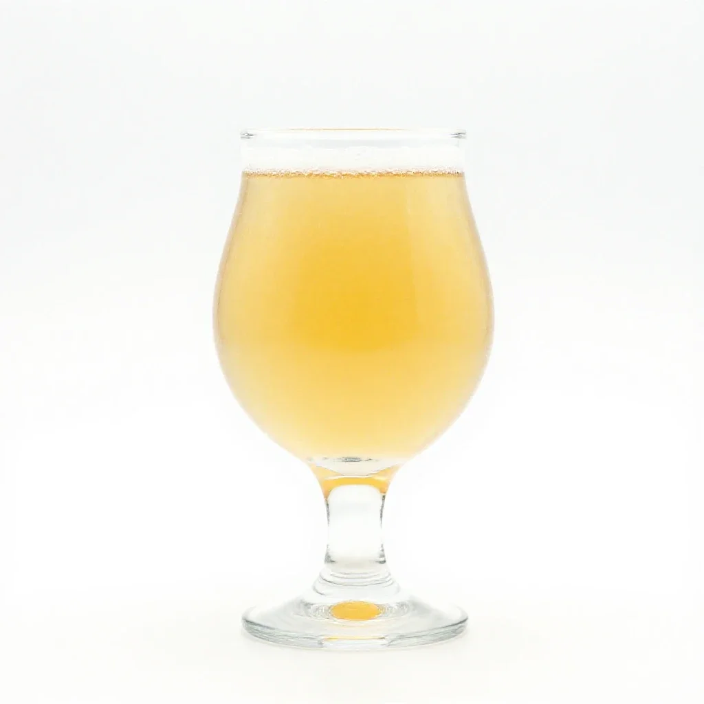Hazy pale ale in a tulip glass isolated on a white background