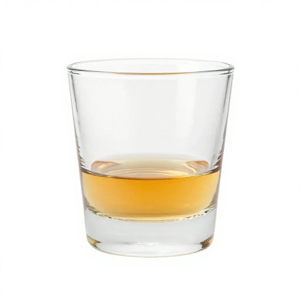 Whisky neat in a tumbler isolated on a white background
