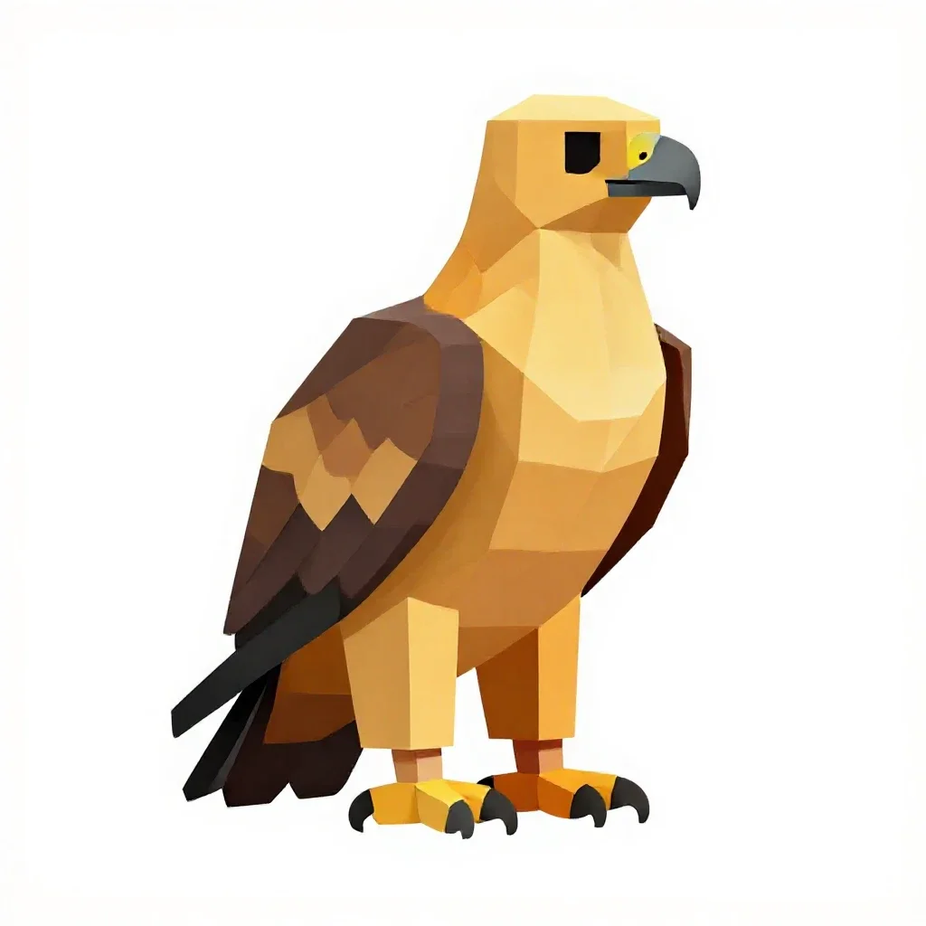 Golden eagle perched isolated on a white background