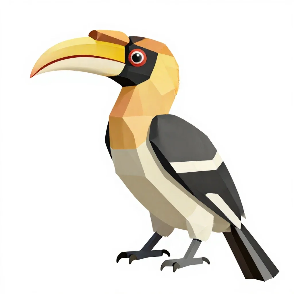 Hornbill isolated on a white background
