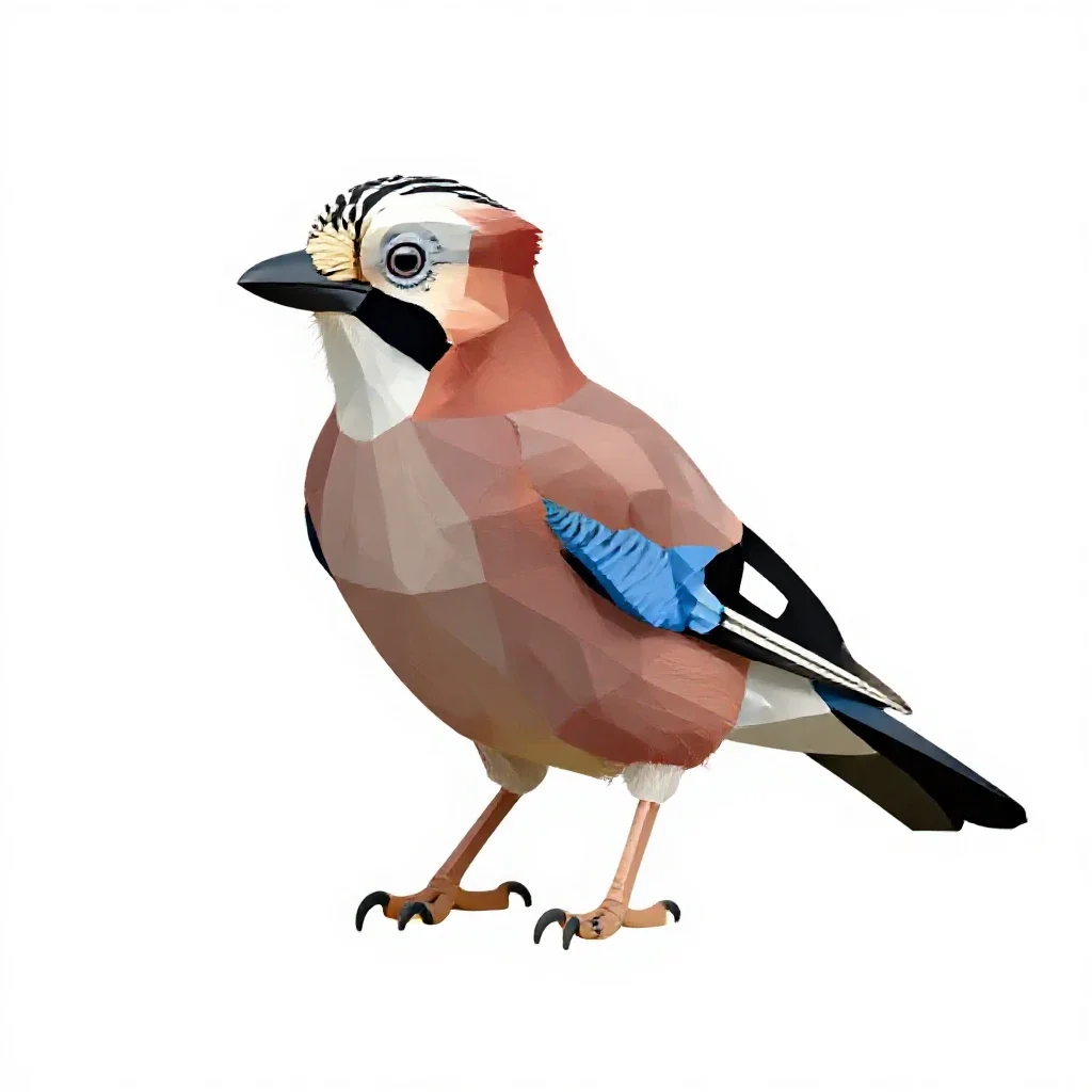 Jay with acorn isolated on a white background